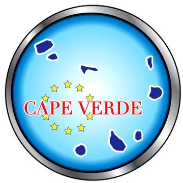Cape Verde Round Button Stock Illustration
