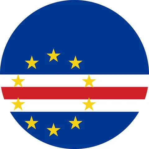 Cape verde round flag icon graphics design. Stock Illustration