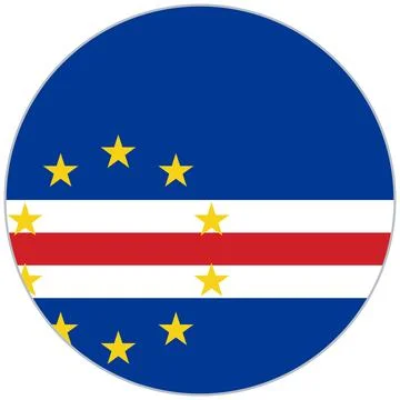 Cape Verde round flag icon Stock Illustration