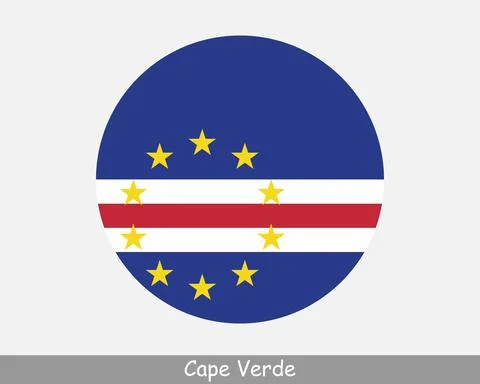 Cape Verde Round Flag 库存插图