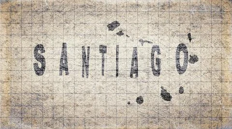Cape Verde Santiago Typography Map Stock Illustration