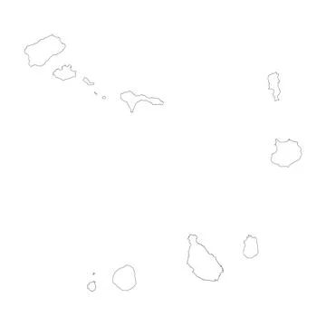 Cape Verde vector country map outline Stock Illustration