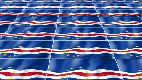 Cape Verde vector Flag wave 3d rotating view animated wallpaper background Video stock 264309460