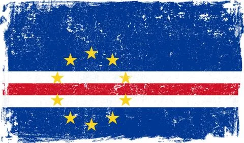 Cape Verde Vector Flag on White Stock Illustration