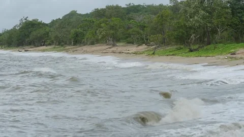 Cape York beach during a storm, Northern Australia. Clip 1 Stock Footage 301270729