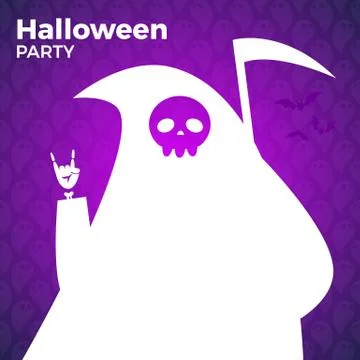 A caped ghost with schyte. Stock Illustration