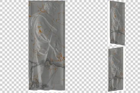 Caped man in white marble stone and gold material. Perfect for graphic design Stock Photos