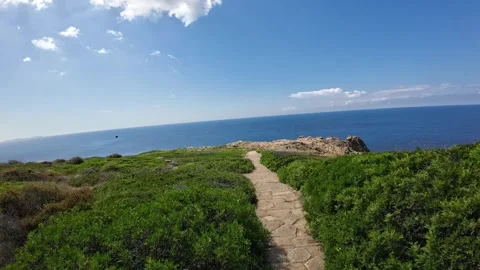 Capel e Rosso last part walking path Giglio Island 4K Stock-Footage 244594926