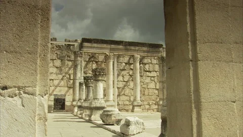 Capernaum Synagogue, Israel (1) Video stock 281812421