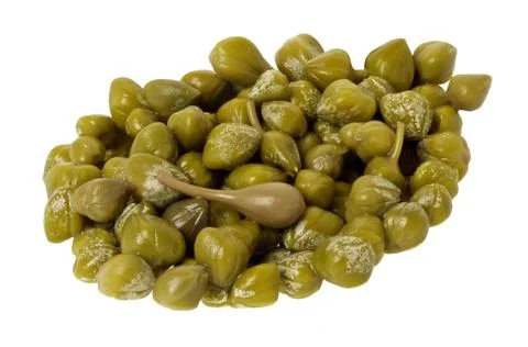 Capers isolated on white Stock Photos