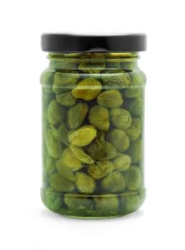 Capers jar Stock Photos