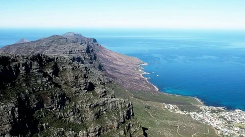 Capetown coastline view from table mountain Stock Footage 84756975
