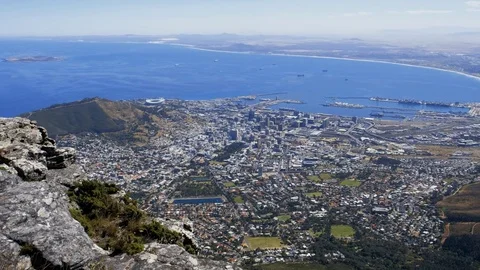 Capetown panorama table mountain Stock Footage 83132567
