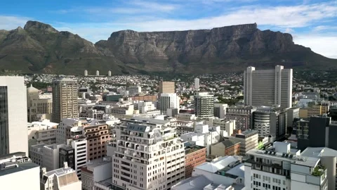 Capetown from the top with table mountain in the back Stock Footage 270167100