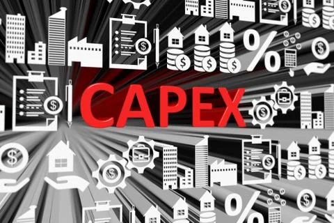 CAPEX concept blurred background 3d render illustration Stock Illustration