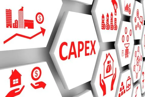 CAPEX concept cell background 3d illustration Stock Illustration