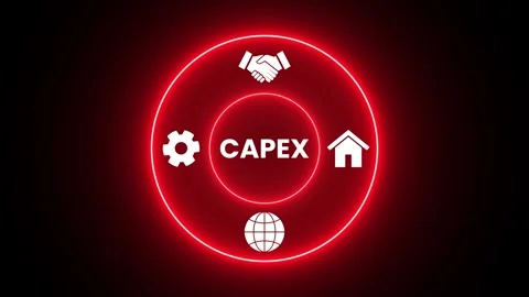 CAPEX expenditures concept animation isolated on black background Stock Footage 327146341