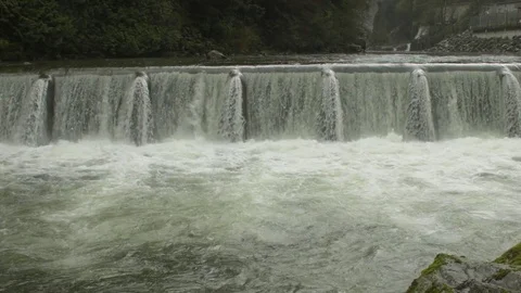 Capilano River Weir Stock Footage 84491465