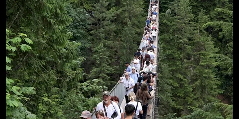 Capilano Suspension Bridge Stock Footage 95162135