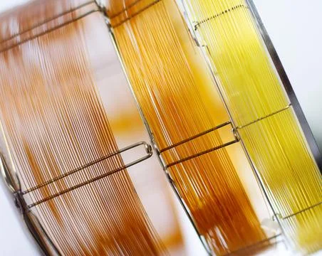 Capillary columns of different lengths for gas chromatographic analysis Fotos de archivo