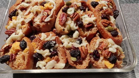 Capirotada plate Stock Footage 227580853