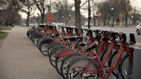 Capital Bikeshare Program Dock in Washington, D.C. Video stock 226458882