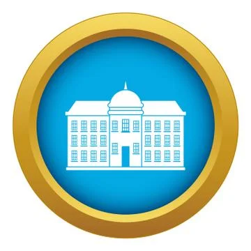 Capital building icon blue vector isolated Ilustración de archivo