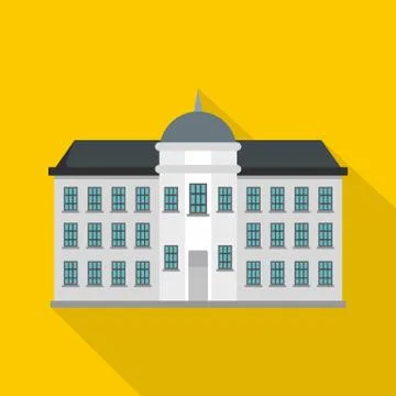 Capital building icon, flat style Ilustración de archivo
