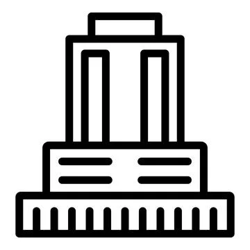 Capital building icon outline vector. Emblem city Ilustración de archivo