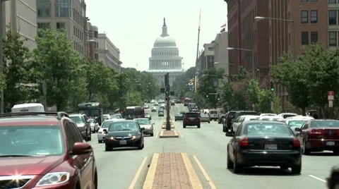 Capital Building Traffic Time Lapse Stock Footage