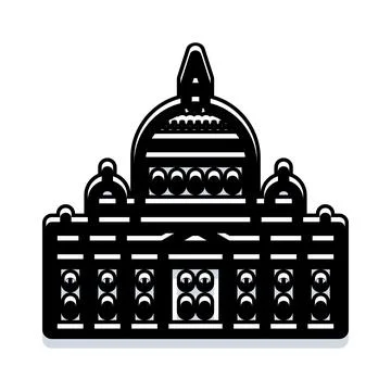 Capital building vector line art illustration Ilustración de archivo