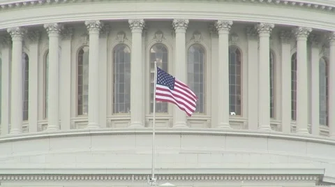 Capital Building in Washington by day Stock Footage