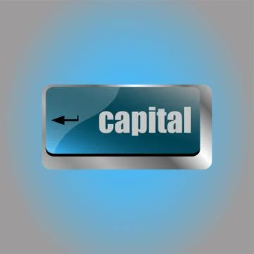 Capital button on keyboard key - business concept Stock Illustration