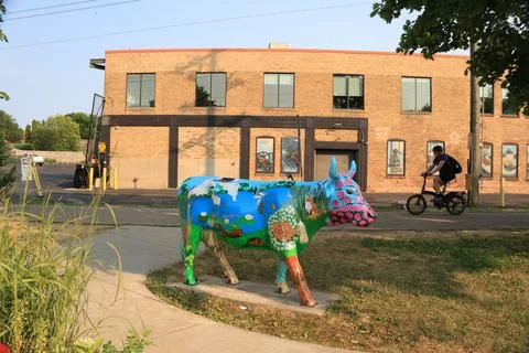 Capital Cities Painted Cow and Rider Stock Photos