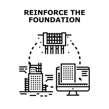 Capital construction reinforcing foundation engineering industry concept 库存插图