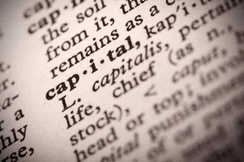 Capital definition Stock Photos