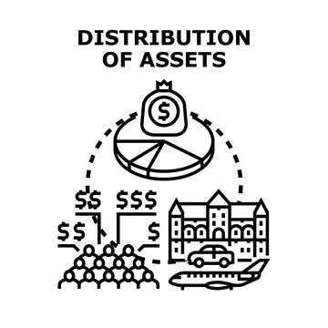Capital distribution planning concept, allocating financial wealth Stock Illustration