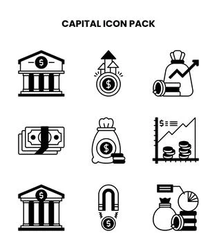 Capital DuoTone UI Icons Pack Stock Illustration