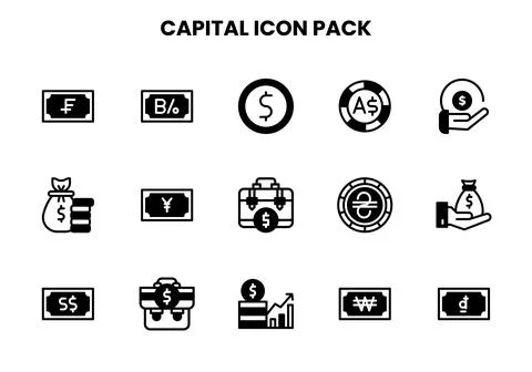 Capital DuoTone Vector Icons Pack Stock Illustration