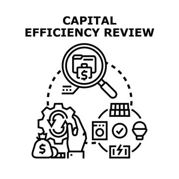 Capital efficiency review vector concept illustration Stock Illustration