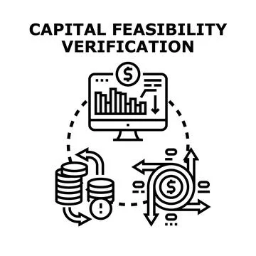 Capital feasibility verification process for financial analysis Stock Illustration