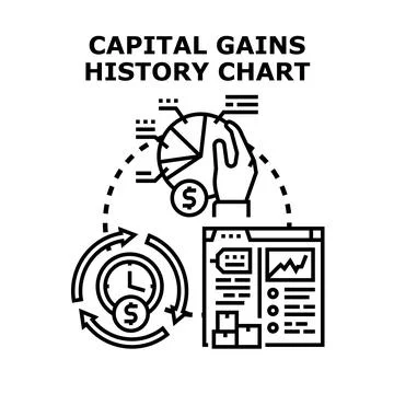 Capital gains history chart vector concept Stock-Illustration