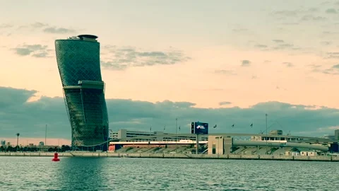 Capital gate in Abu Dhabi Stock Footage 123559204