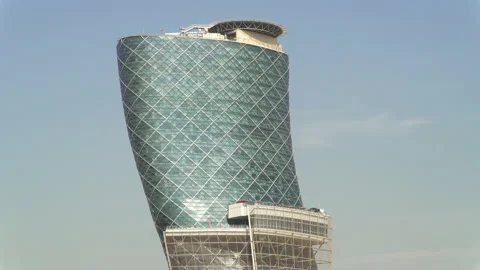 Capital Gate, also known as the Leaning Tower, Abu Dhabi, UAE Stock Footage 181848566