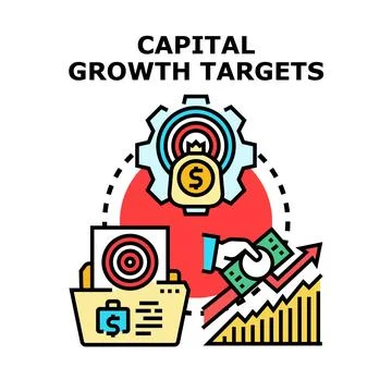 Capital growth targets concept developing financial investment strategy Ilustração Stock