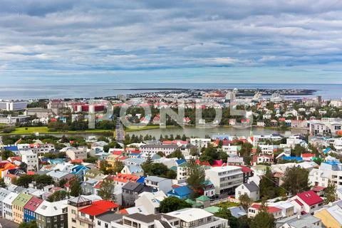 Capital of iceland, reykjavik, view Stock Photos