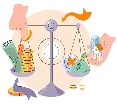 Capital investment. Developing well-structured budget is fundamental aspect Stock Illustration