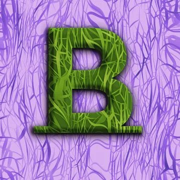 Capital letter B in unique design "Jungle" Stock Illustration