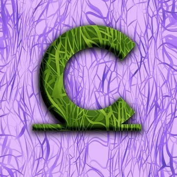 Capital letter C in unique design "Jungle" Stock Illustration