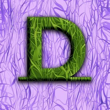 Capital letter D in unique design "Jungle" Stock Illustration